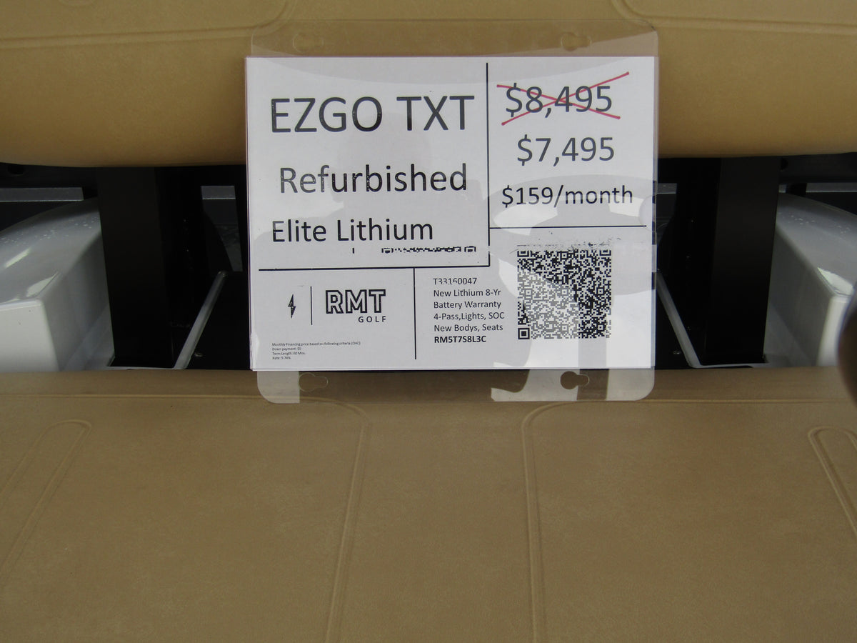 EZGO TXT Refurbished with New Factory Lithium Upgrade with 8-Year Warranty