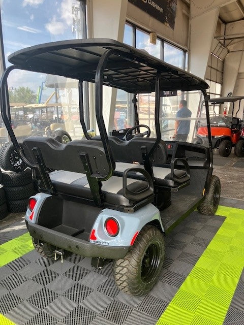 2025 EZGO Liberty 2.2 ELiTE Electric Golf Cart – Ocean Gray with Two-Tone Seats