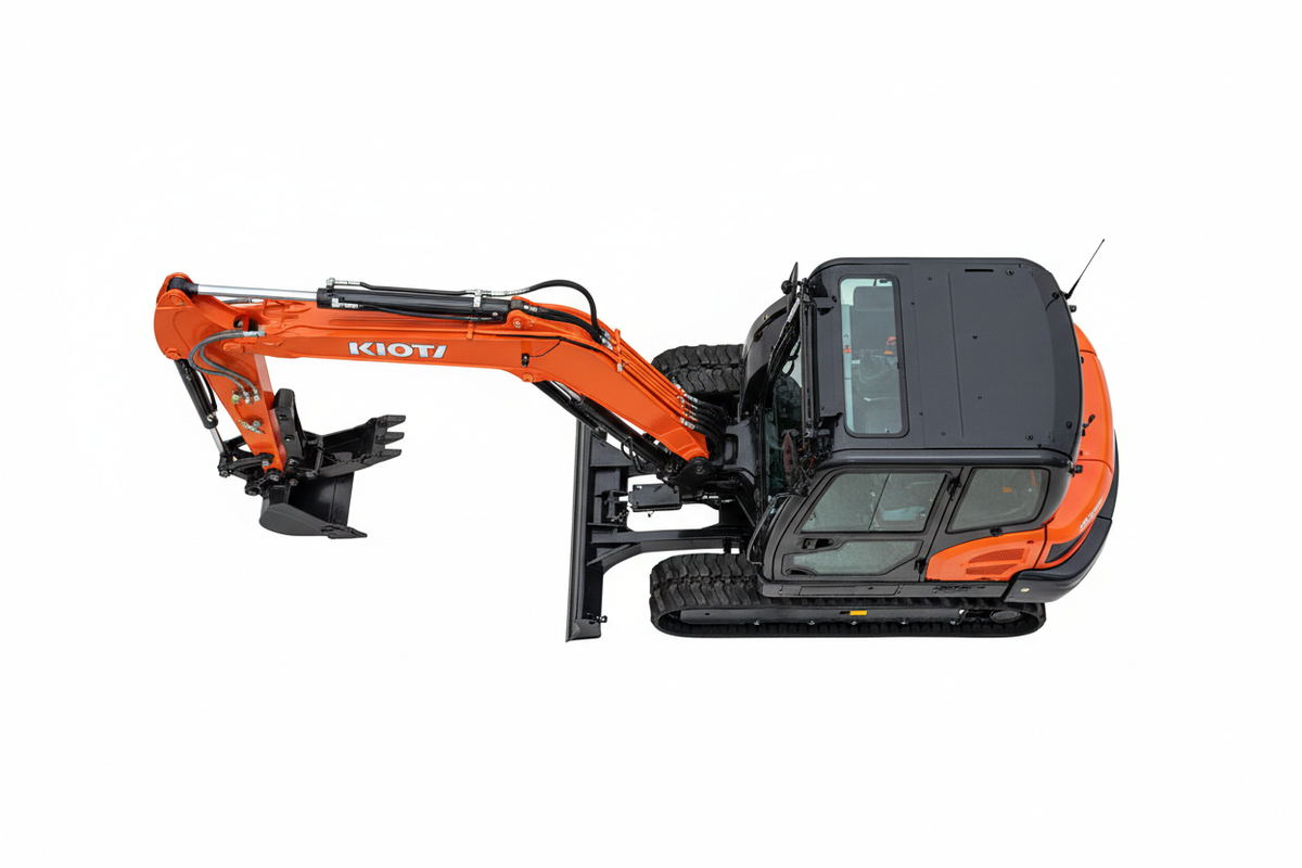 2026 Kioti Mini Excavator - Aerial Top-Down View