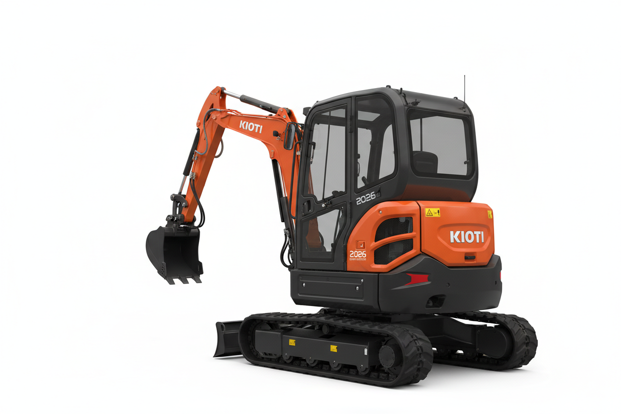 2026 Kioti Mini Excavator - Rear 3/4 View